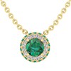 Thumbnail Image 0 of Round-Cut Lab-Created Emerald & Round-Cut White Lab-Created Sapphire Necklace 10K Yellow Gold 18“
