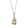 Thumbnail Image 1 of Cushion-Cut Citrine & Round-Cut White Lab-Created Sapphire Necklace Sterling Silver 18“