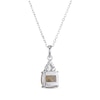 Thumbnail Image 2 of Cushion-Cut Citrine & Round-Cut White Lab-Created Sapphire Necklace Sterling Silver 18“