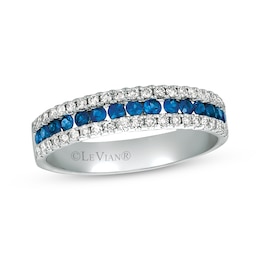 Le Vian Round-Cut Blueberry Sapphire Ring 1/3 ct tw Diamonds 14K Vanilla Gold