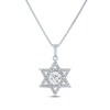 Thumbnail Image 1 of Round-Cut White Lab-Created Sapphire Star of David Necklace Sterling Silver 18"