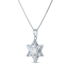 Thumbnail Image 2 of Round-Cut White Lab-Created Sapphire Star of David Necklace Sterling Silver 18"