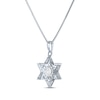 Thumbnail Image 3 of Round-Cut White Lab-Created Sapphire Star of David Necklace Sterling Silver 18"