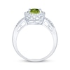 Thumbnail Image 2 of Oval-Cut Peridot & Diamond Halo Ring 1/8 ct tw Sterling Silver