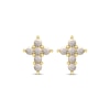 Thumbnail Image 1 of Cultured Pearl Cross Earrings 10K Yellow Gold