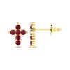 Thumbnail Image 1 of Ruby Cross Earrings 10K Yellow Gold