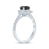 Thumbnail Image 2 of Pear-Shaped Black Diamond & Round-Cut White Diamond Engagement Ring 1-1/2 ct tw 14K White Gold