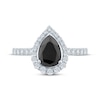 Thumbnail Image 3 of Pear-Shaped Black Diamond & Round-Cut White Diamond Engagement Ring 1-1/2 ct tw 14K White Gold