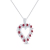 Thumbnail Image 1 of Lab-Created Ruby & Diamond Accent Heart Necklace Sterling Silver 18"