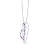 Thumbnail Image 2 of Lab-Created Ruby & White Lab-Created Sapphire Tilted Heart Necklace Sterling Silver 18"