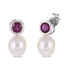 Thumbnail Image 2 of Cultured Pearl & Lab-Created Ruby Bezel Gift Set Sterling Silver