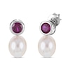 Thumbnail Image 3 of Cultured Pearl & Lab-Created Ruby Bezel Gift Set Sterling Silver