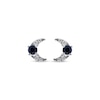Thumbnail Image 2 of Blue Sapphire & Diamond Crescent Moon Earrings 1/20 ct tw 10K White Gold