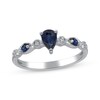 Thumbnail Image 1 of Pear-Shaped Blue Sapphire & Diamond Accent Ring 10K White Gold