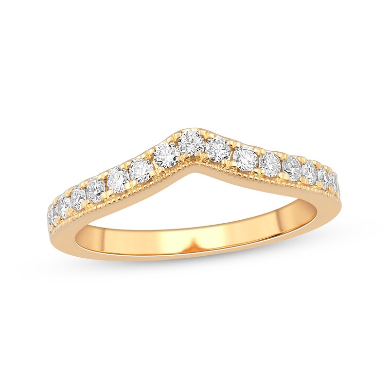 Main Image 1 of Diamond Chevron Anniversary Band 3/8 ct tw 14K Yellow Gold
