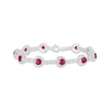 Thumbnail Image 1 of Heart-Shaped Lab-Created Ruby & White Lab-Created Sapphire Bracelet Sterling Silver 7.25"
