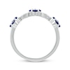 Thumbnail Image 3 of Blue & White Lab-Created Sapphire Flower Ring Sterling Silver