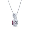 Thumbnail Image 3 of Oval & Square-Cut Lab-Created Ruby & White Lab-Created Sapphire Swirl Necklace Sterling Silver 18"