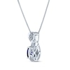 Thumbnail Image 3 of Oval & Square-Cut Lab-Created Blue Lab-Created Sapphire & White Lab-Created Sapphire Swirl Necklace Sterling Silver 18"