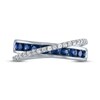 Thumbnail Image 3 of Blue Lab-Created Sapphire & White Lab-Created Sapphire Crossover Ring Sterling Silver