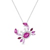 Thumbnail Image 1 of Multi-Shape Lab-Created Ruby, Pink & White Lab-Created Sapphire Crab Necklace Sterling Silver 18"