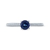 Thumbnail Image 3 of Blue Lab-Created Sapphire Solitaire Rope Ring Sterling Silver