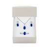 Thumbnail Image 5 of Oval-Cut Blue Lab-Created Sapphire & White Lab-Created Sapphire Gift Set Sterling Silver