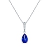 Thumbnail Image 2 of Pear-Shaped Blue Lab-Created Sapphire & White Lab-Created Sapphire Gift Set Sterling Silver - Size 7