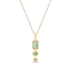 Thumbnail Image 2 of Multi-Shape Emerald & Diamond Drop Necklace 1/20 ct tw 10K Yellow Gold 18"