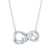 Thumbnail Image 2 of Oval-Cut White Lab-Created Sapphire "Mom" Infinity Necklace Sterling Silver 18"