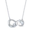 Thumbnail Image 2 of Cultured Pearl & White Lab-Created Sapphire "Mom" Infinity Necklace Sterling Silver 18"