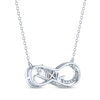 Thumbnail Image 3 of Cultured Pearl & White Lab-Created Sapphire "Mom" Infinity Necklace Sterling Silver 18"
