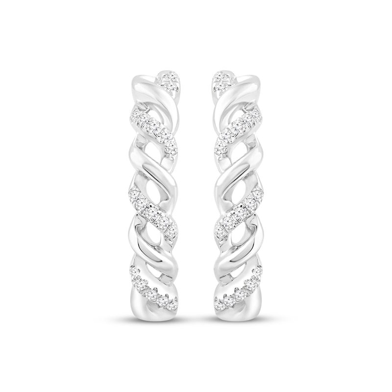 Main Image 2 of Diamond Twist Hoop Earrings 1/10 ct tw Sterling Silver