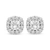 Thumbnail Image 1 of Cushion-Cut White Lab-Created Sapphire Frame Earrings Sterling Silver