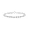 Thumbnail Image 1 of White Lab-Created Sapphire Milgrain Frame Bracelet Sterling Silver 7.5"