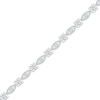 Thumbnail Image 2 of White Lab-Created Sapphire Milgrain Frame Bracelet Sterling Silver 7.5"