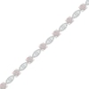 Thumbnail Image 2 of Lab-Created Opal & White Lab-Created Sapphire Milgrain Frame Bracelet Sterling Silver 7.5"