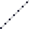 Thumbnail Image 2 of Blue & White Lab-Created Sapphire Milgrain Frame Bracelet Sterling Silver 7.5"