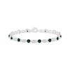 Thumbnail Image 0 of Lab-Created Emerald & White Lab-Created Sapphire Milgrain Frame Bracelet Sterling Silver 7.5"