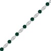 Thumbnail Image 1 of Lab-Created Emerald & White Lab-Created Sapphire Milgrain Frame Bracelet Sterling Silver 7.5"