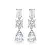 Thumbnail Image 2 of Pear, Square & Emerald-Cut White Lab-Created Sapphire Drop Earrings Sterling Silver