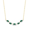 Thumbnail Image 1 of Marquise-Cut Lab-Created Emerald & Diamond Smile Necklace 1/5 ct tw 10K Yellow Gold 18"