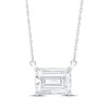 Thumbnail Image 1 of Emerald-Cut White Lab-Created Sapphire Necklace Sterling Silver 18"