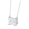 Thumbnail Image 2 of Emerald-Cut White Lab-Created Sapphire Necklace Sterling Silver 18"