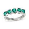 Thumbnail Image 1 of Lab-Created Emerald Five-Stone Ring Sterling Silver