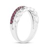 Thumbnail Image 2 of Lab-Created Ruby & Chain Link Faux Stack Ring Sterling Silver