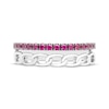 Thumbnail Image 3 of Lab-Created Ruby & Chain Link Faux Stack Ring Sterling Silver
