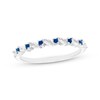 Thumbnail Image 1 of Round-Cut Blue Lab-Created Sapphire & Marquise-Cut White Lab-Created Sapphire Ring Sterling Silver