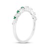 Thumbnail Image 2 of Round-Cut Lab-Created Emerald & Marquise-Cut White Lab-Created Sapphire Ring Sterling Silver
