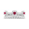 Thumbnail Image 3 of Lab-Created Ruby & White Lab-Created Sapphire Faux Stack Ring Sterling Silver